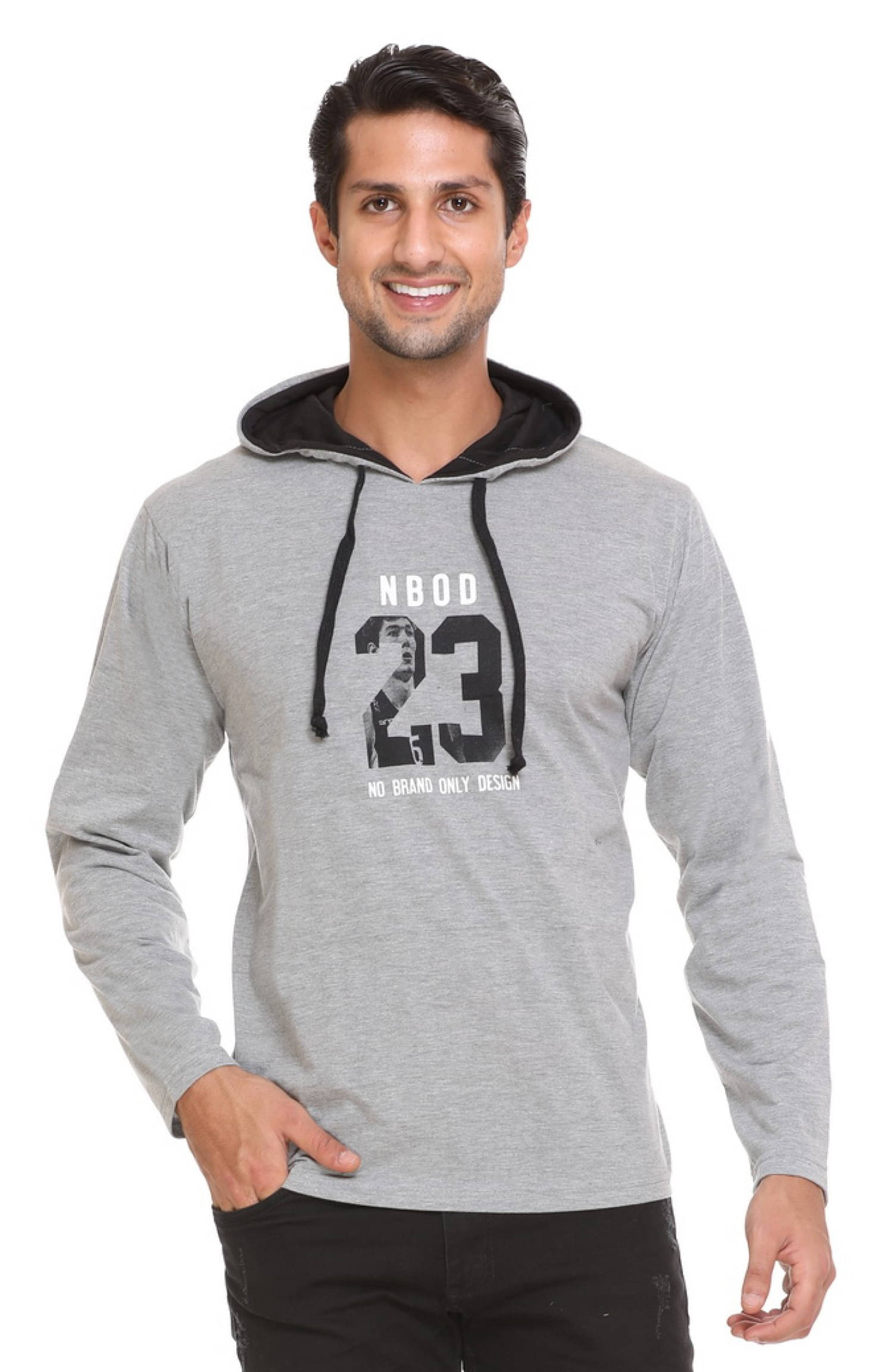     			FUEL2FASH Grey Cotton Blend Printed T-Shirt Single Pack