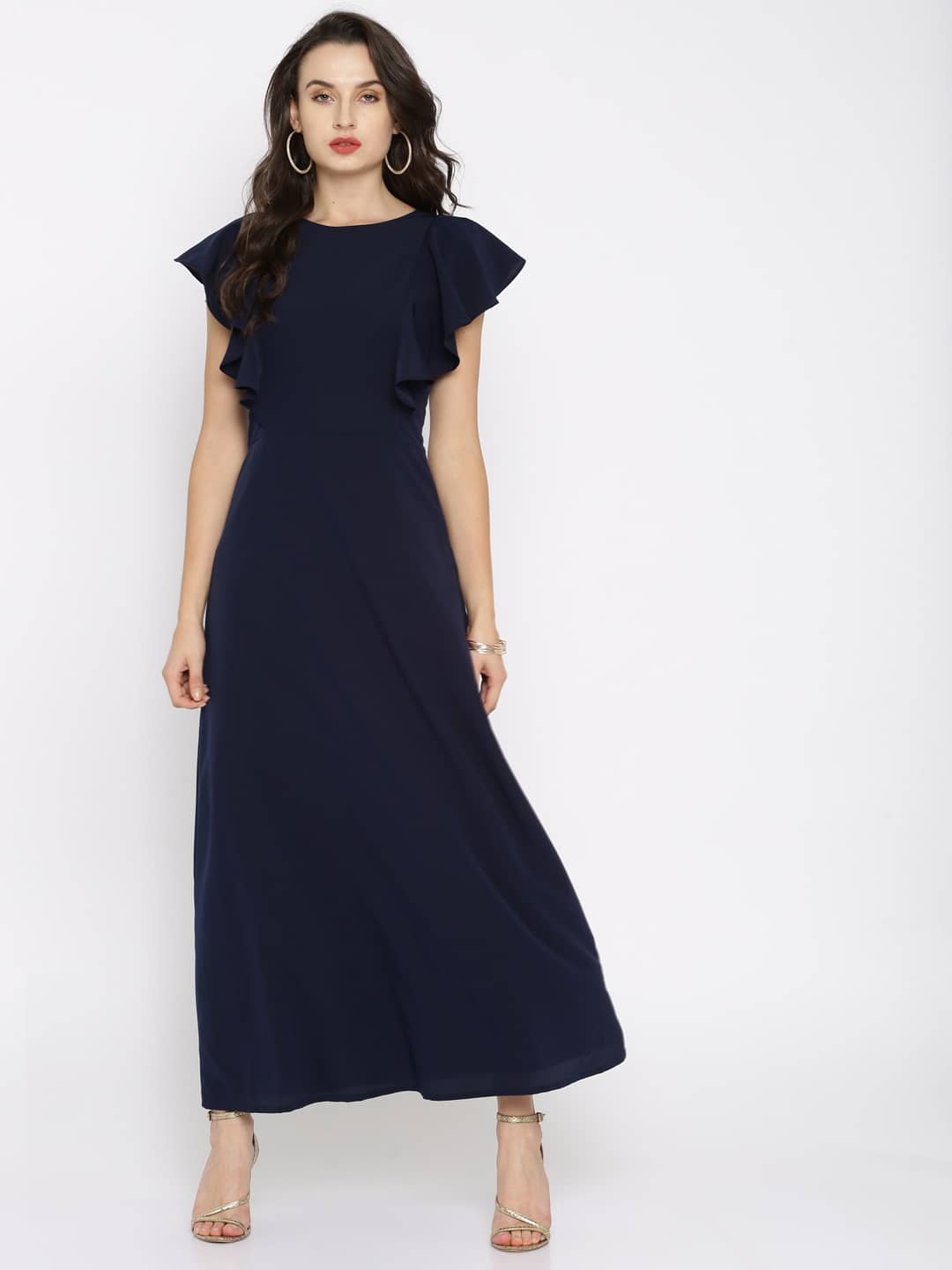 Rare Women Polyester A-line Dress ( Blue )