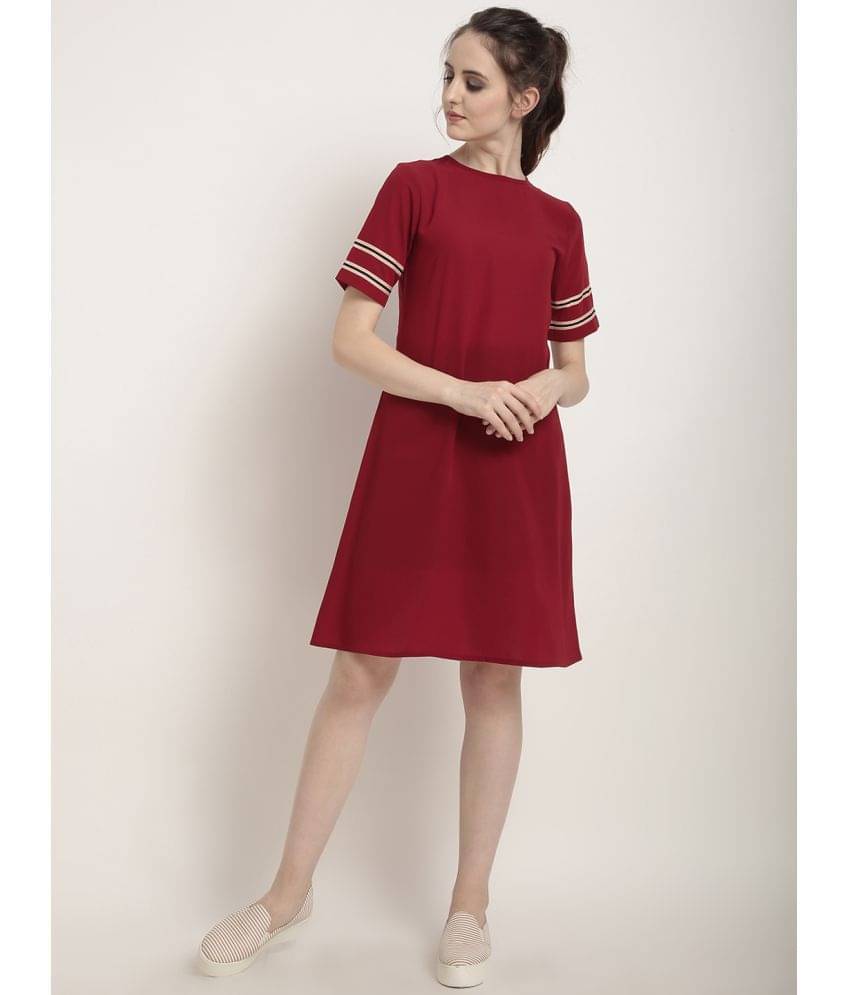Rare Women Polyester A-line Dress ( Red ) Rare Women Polyester A-line Dress ( Red )