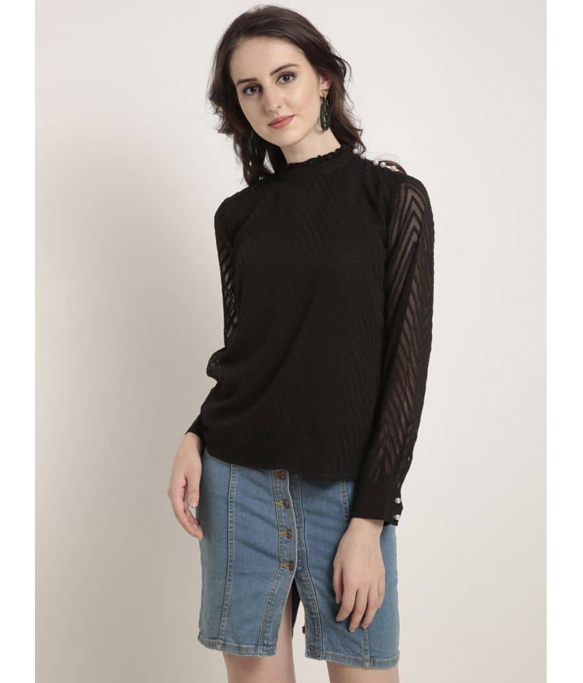 Rare Women's Polyester Regular Top ( Black )