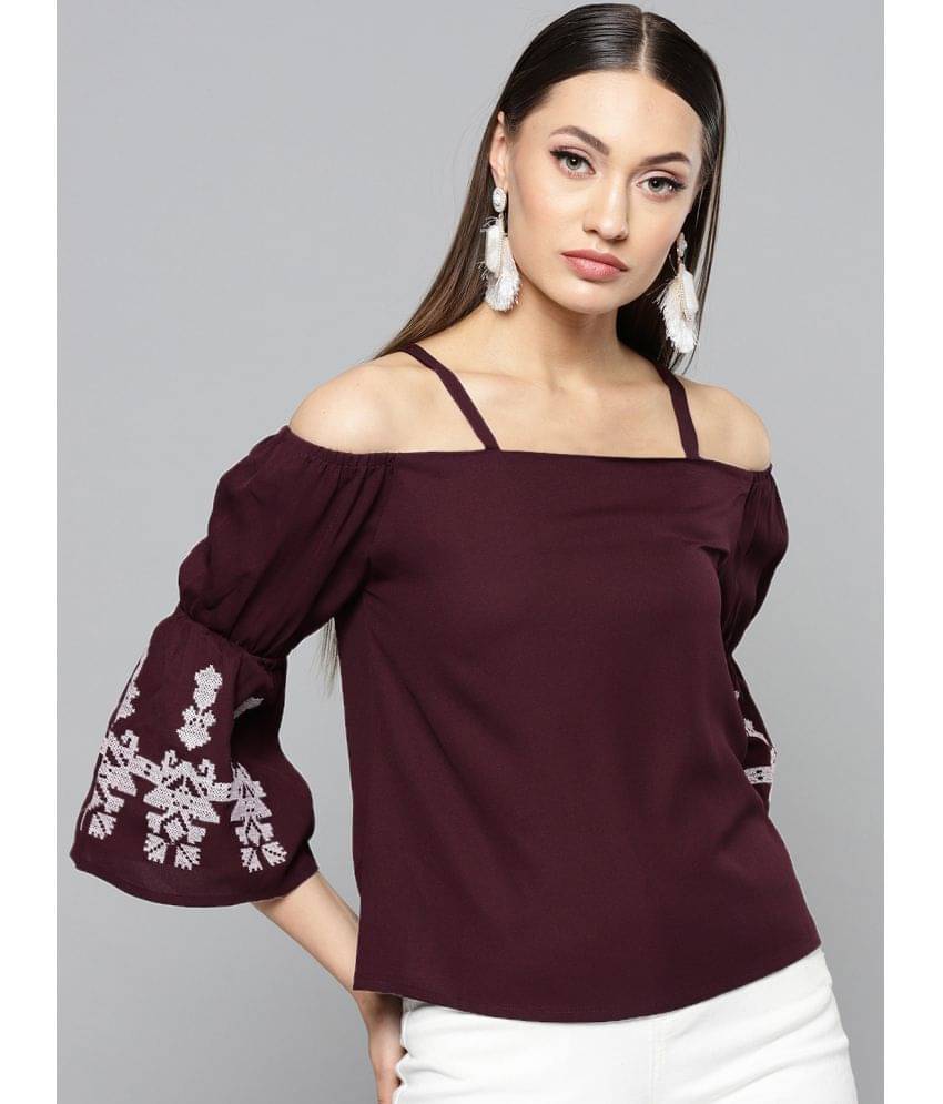 Rare Women's Polyester Regular Top ( Purple )     			Rare Women's Polyester Regular Top ( Purple )