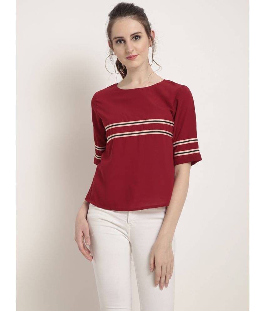 Rare Women's Polyester Regular Top ( Red ) Rare Women's Polyester Regular Top ( Red )