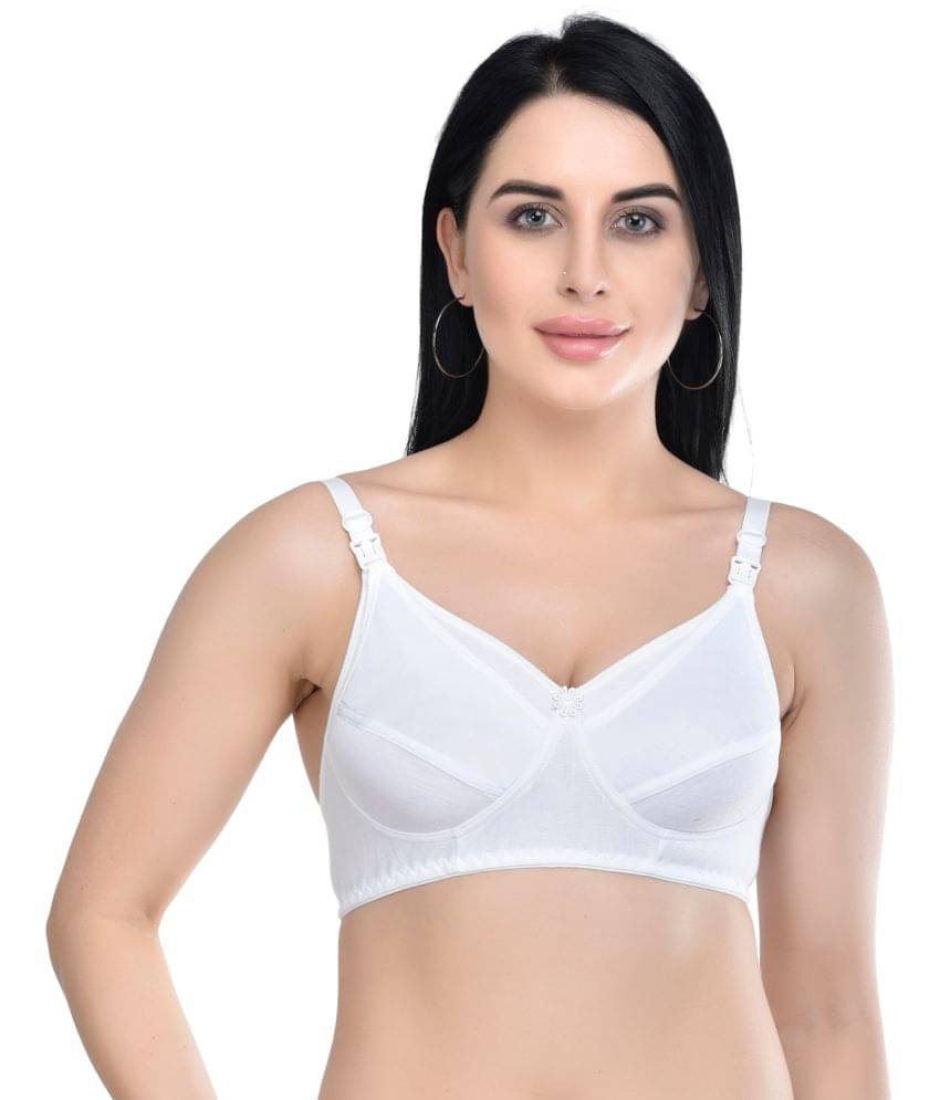 Desiprime Poly Cotton Non Padded Women's Everyday Bra ( White )     			Desiprime Poly Cotton Non Padded Women's Everyday Bra ( White )