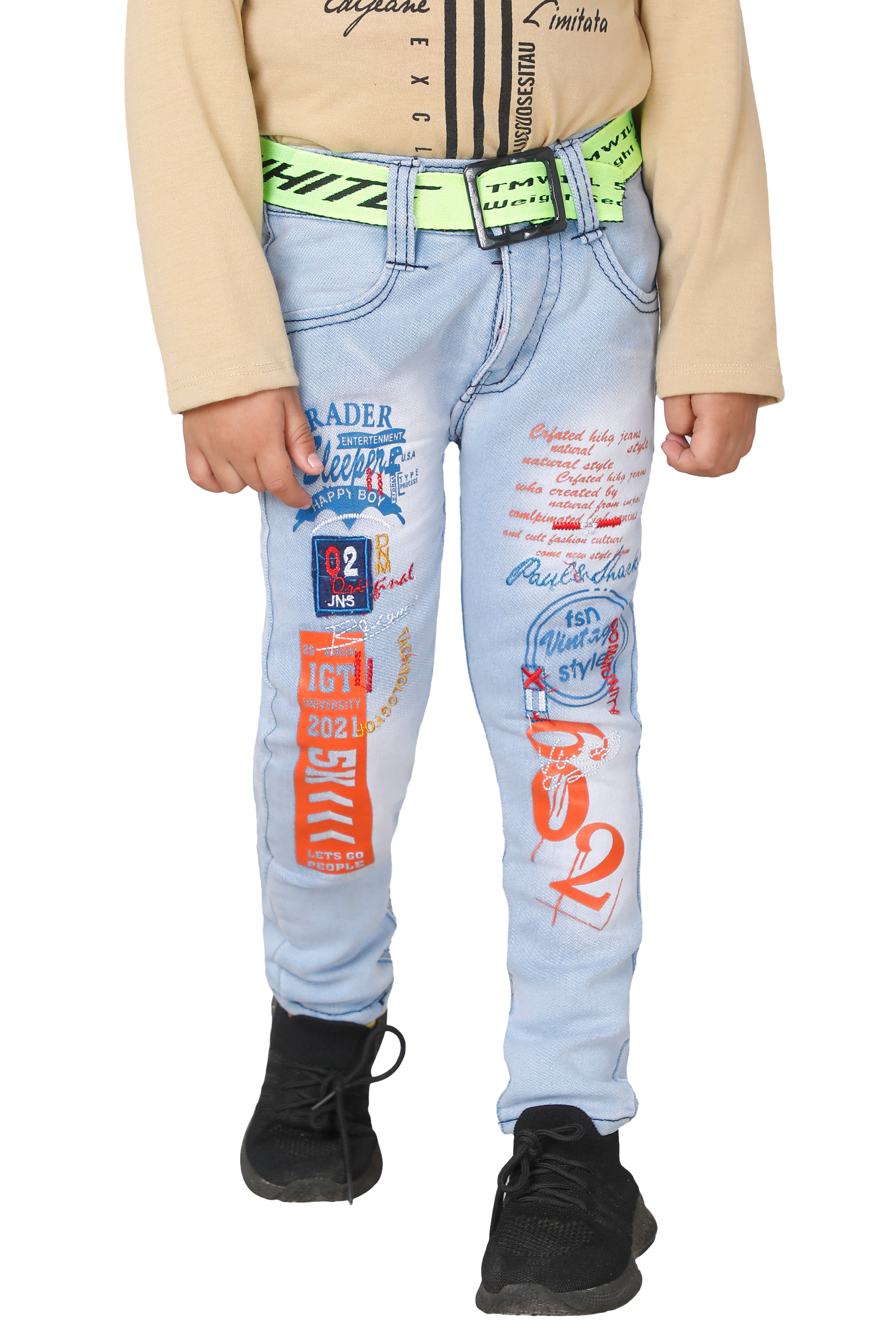 Fourfolds Pack of 1 Boys Cotton Blend Jeans ( Multi ) - Jeans | Buy online on ZillyBuy