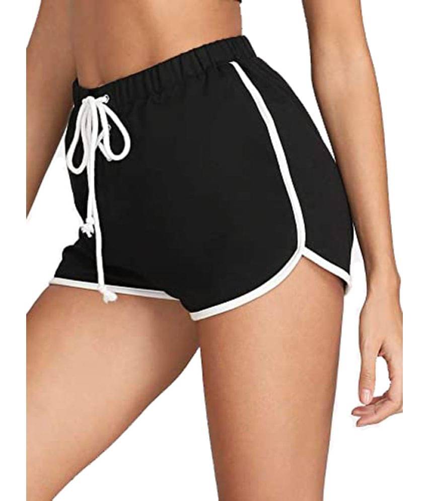     			FeelBlue Cotton Hot Pants - Black