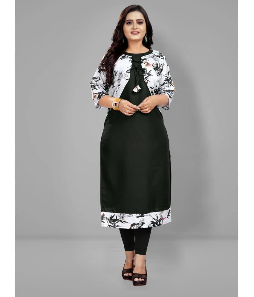 Lerkiza - Black Cotton Women's Jacket Style Kurti - Kurtis, Tunics | Buy online on ZillyBuy
