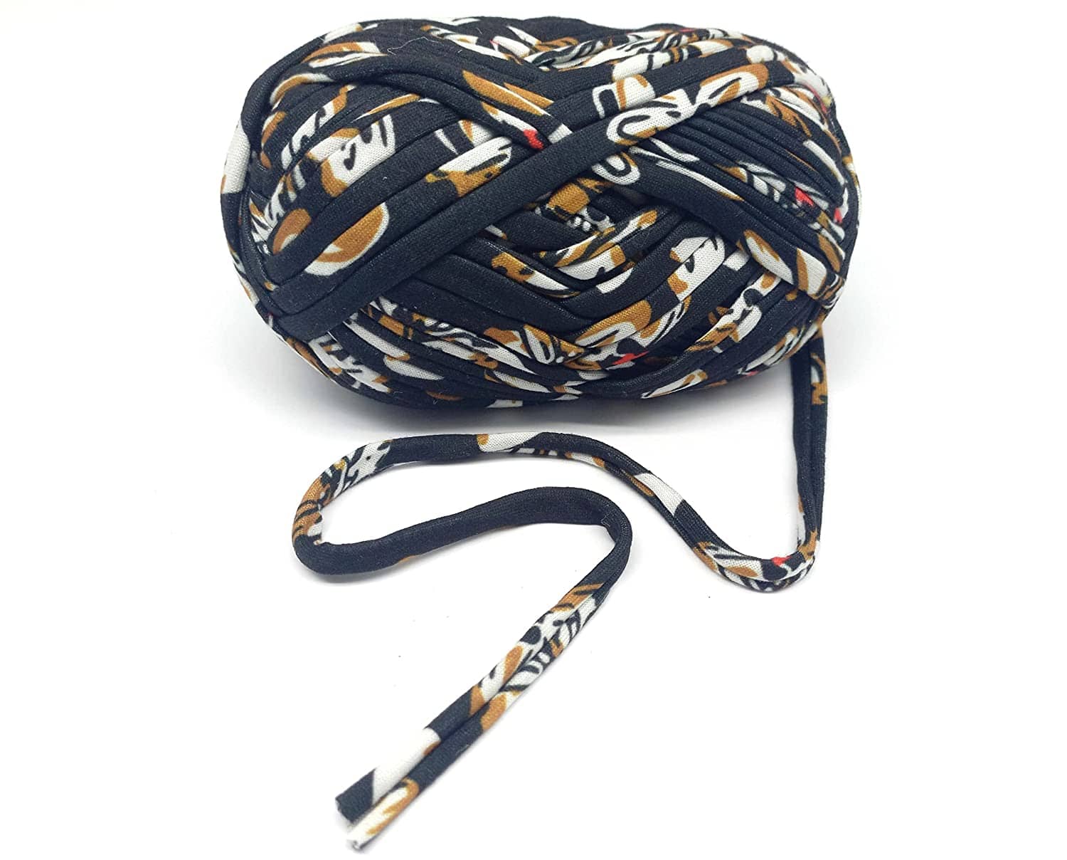 PRANSUNITA T-Shirt Yarn Carpet, Knitting Yarn for Hand DIY Bag Blanket Cushion Crocheting Projects TSH New 100 GMS (Black Printed) - Stationery | Buy online on ZillyBuy