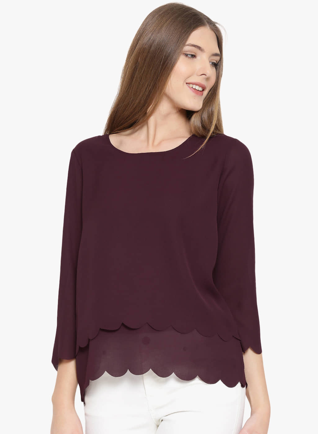 Rare Women's Georgette Regular Top ( Purple )