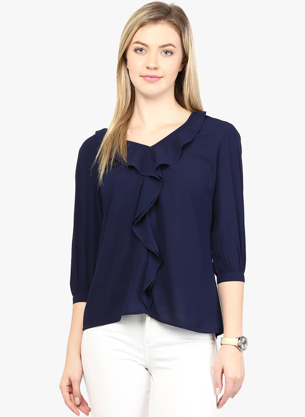     			Rare Women's Georgette Regular Top ( Navy )