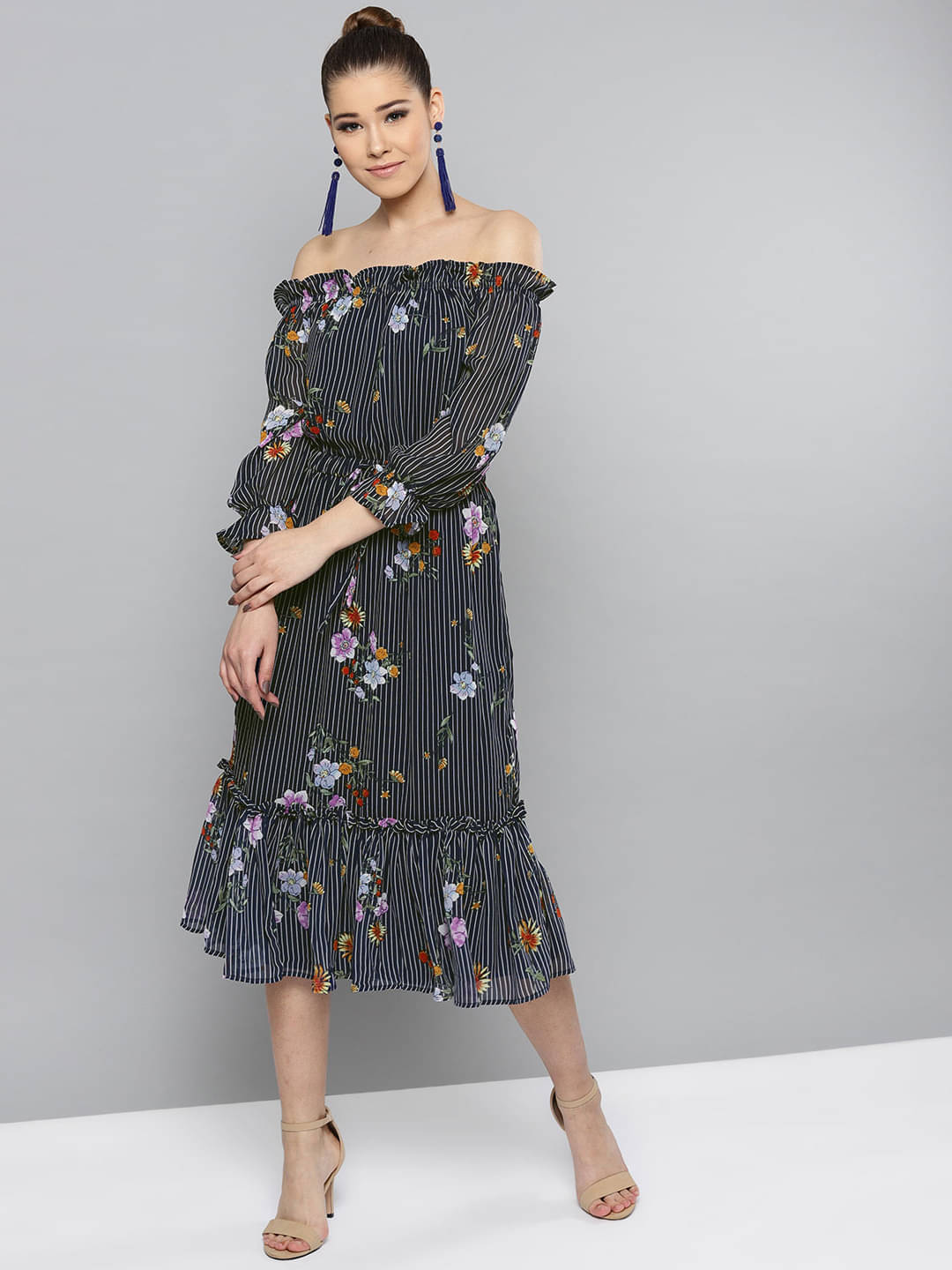     			Rare Women Polyester A-line Dress ( Blue )