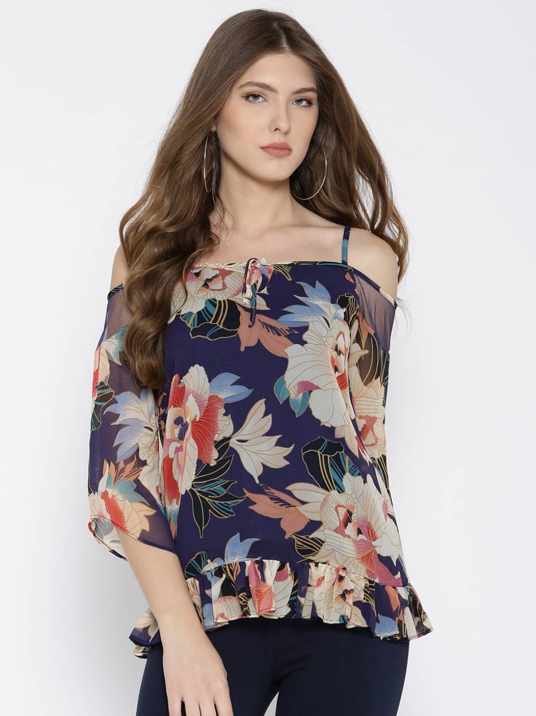 Rare Women's Polyester Regular Top ( Blue ) Rare Women's Polyester Regular Top ( Blue )