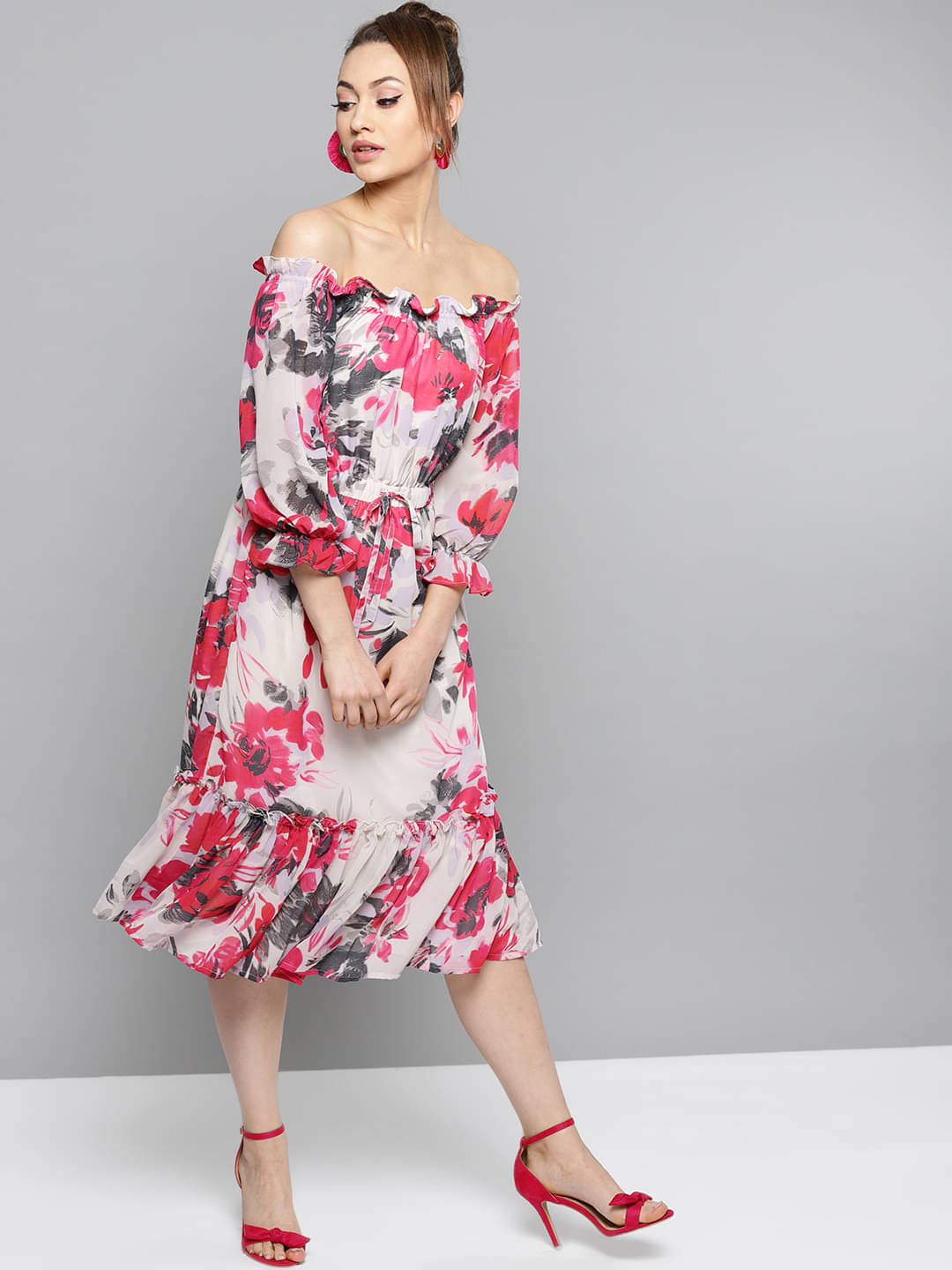 Rare Women Polyester A-line Dress ( White ) Rare Women Polyester A-line Dress ( White )