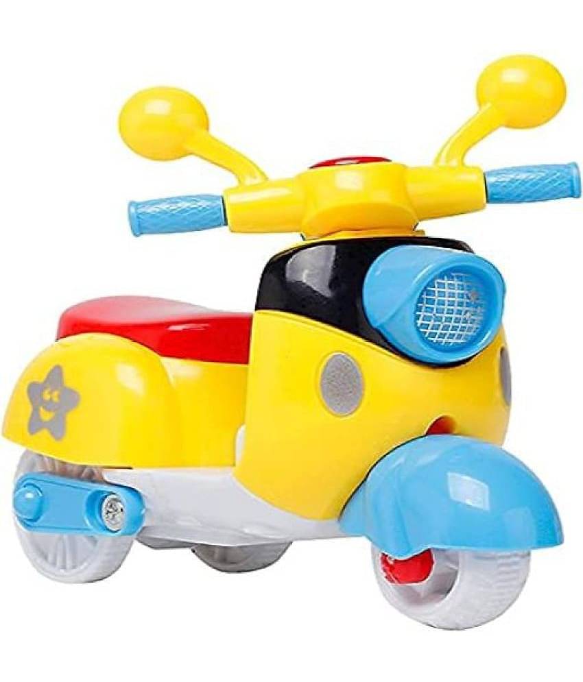 Tzoo Mini Scooter Kids Toys Toddlers Baby Boys Girls Adults Seat Model Toys Steering Wheel Car Toy Track, Mini Motorcycle Toy Pull Back ( Multi Color )