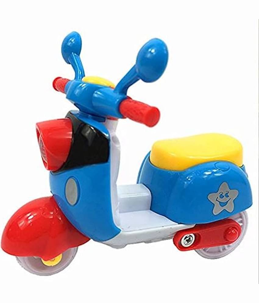 Tzoo Mini Scooter Kids Toys Toddlers Baby Boys Girls Adults Seat Model Toys Steering Wheel Car Toy Track, Mini Motorcycle Toy Pull Back ( Multi Color )