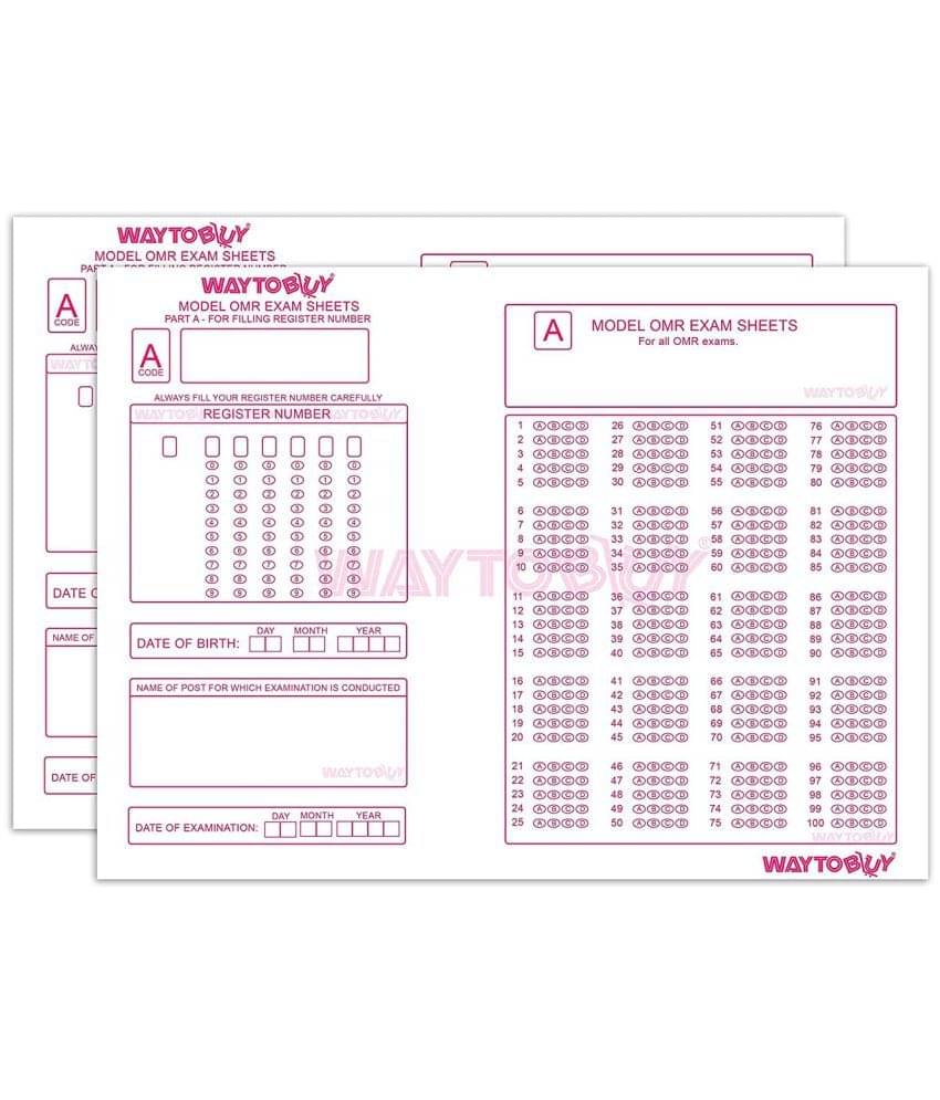     			WAYTOBUY Model OMR Exam Sheets for Kerala PSC Examination Practice for Students (OMR0121100, Pack Of 100, Normal Thickness)