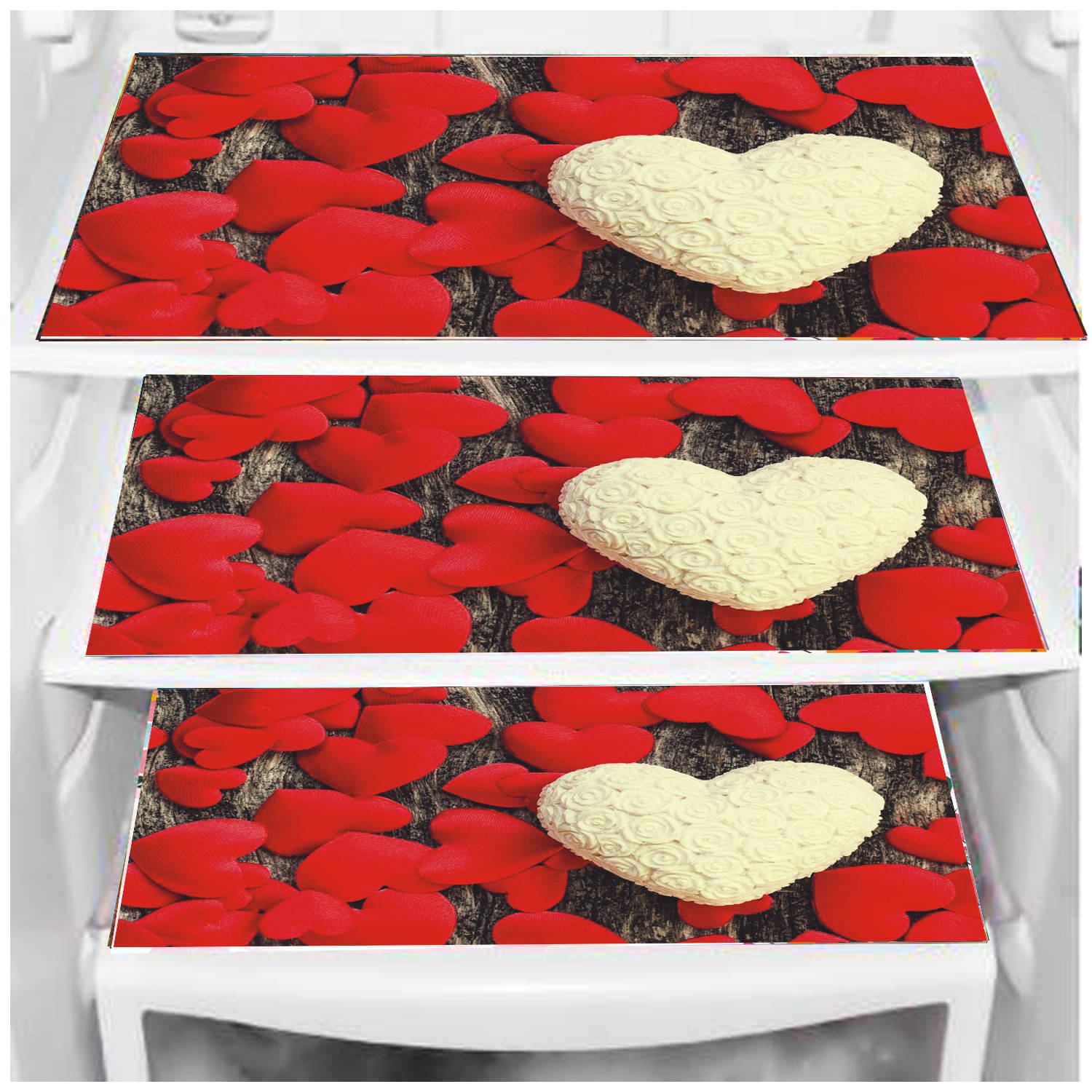 Multicolor PVC Fridge Mats (Pack of 3) Multicolor PVC Fridge Mats (Pack of 3)