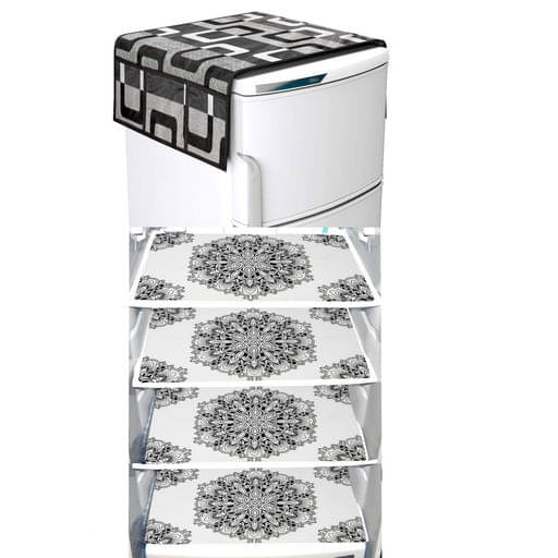Set of 5 Knitting Black Fridge Top Cover Set of 5 Knitting Black Fridge Top Cover