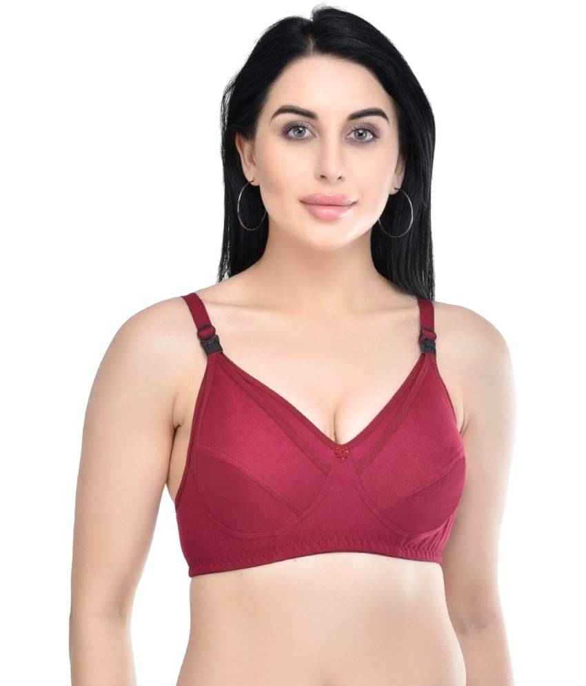     			Desiprime Poly Cotton Non Padded Women's Everyday Bra ( Maroon )