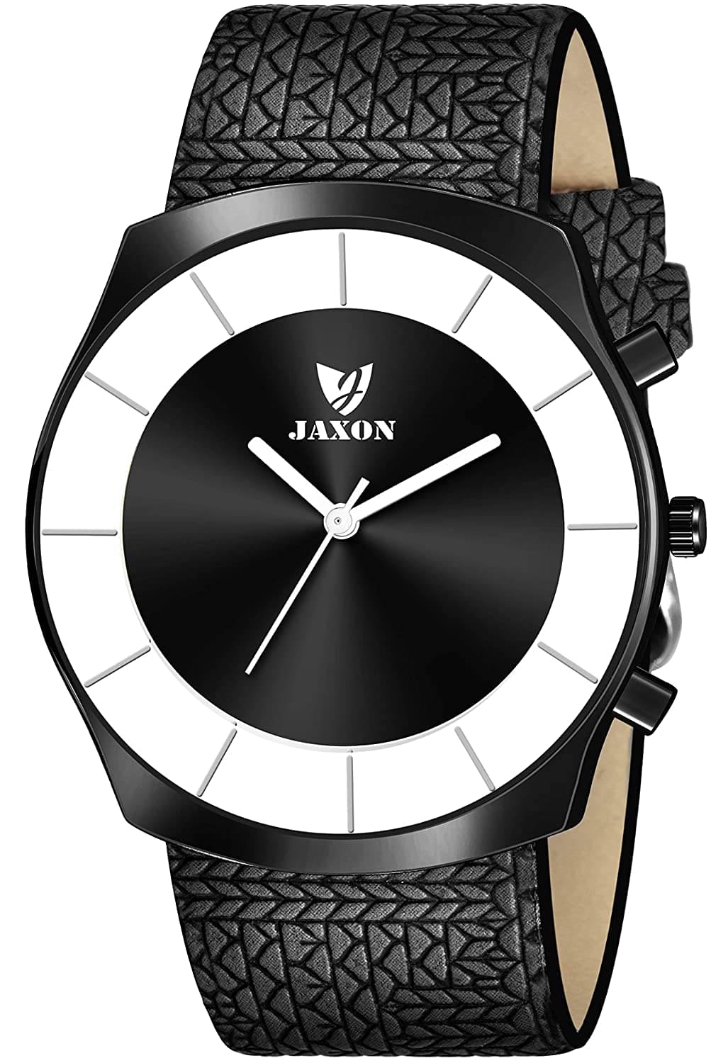     			JAXON - Black Leather Analog Men's Watch