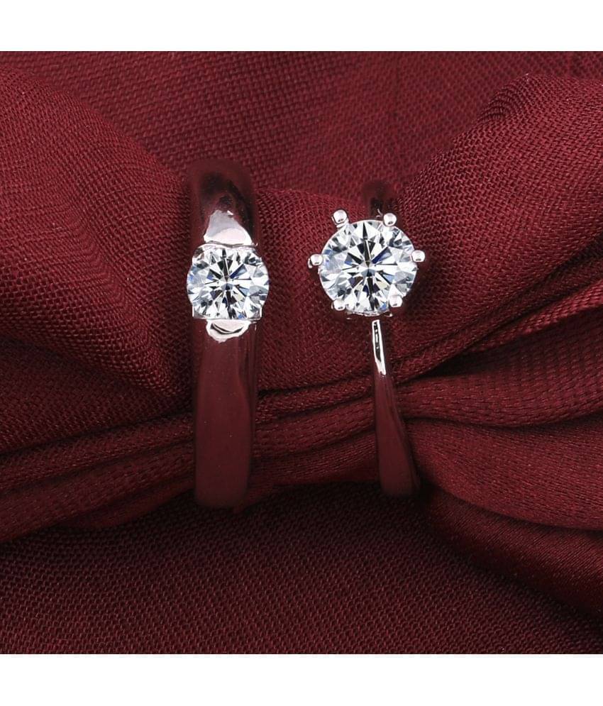 Paola Solitaire Adjustable Some One Speical Couple Ring Set For Valentines Gift Diamond Silver Plated Ring For Women And Men Paola Solitaire Adjustable Some One Speical Couple Ring Set For Valentines Gift Diamond Silver Plated Ring For Women And Men