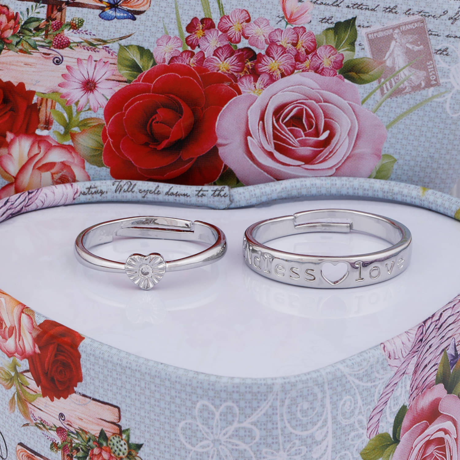Paola Speical For Couple Ring Symbol Forever Love Valentines Couple Silver Plated Adjustable Ring Set Women And Men Paola Speical For Couple Ring Symbol Forever Love Valentines Couple Silver Plated Adjustable Ring Set Women And Men