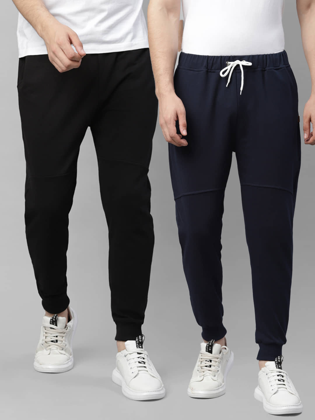 Rigo Multi Cotton Plain Joggers Pack of 2 - Track Pants | Buy online on ZillyBuy