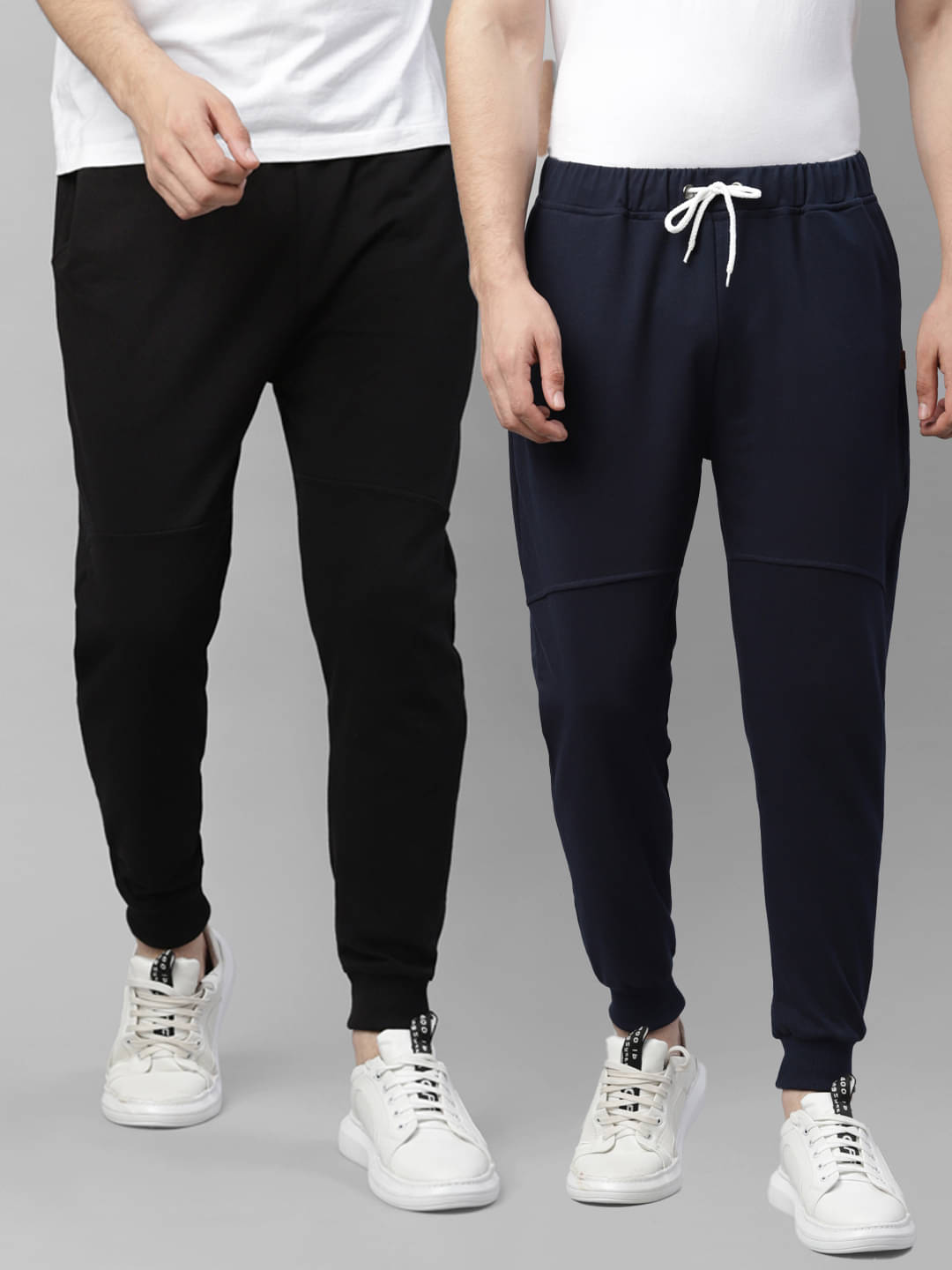     			Rigo Multi Cotton Plain Joggers Pack of 2