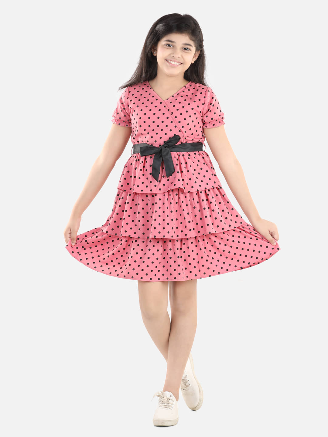 StyleStone Polyester A-line For Girls ( Pack of 1 , Pink )