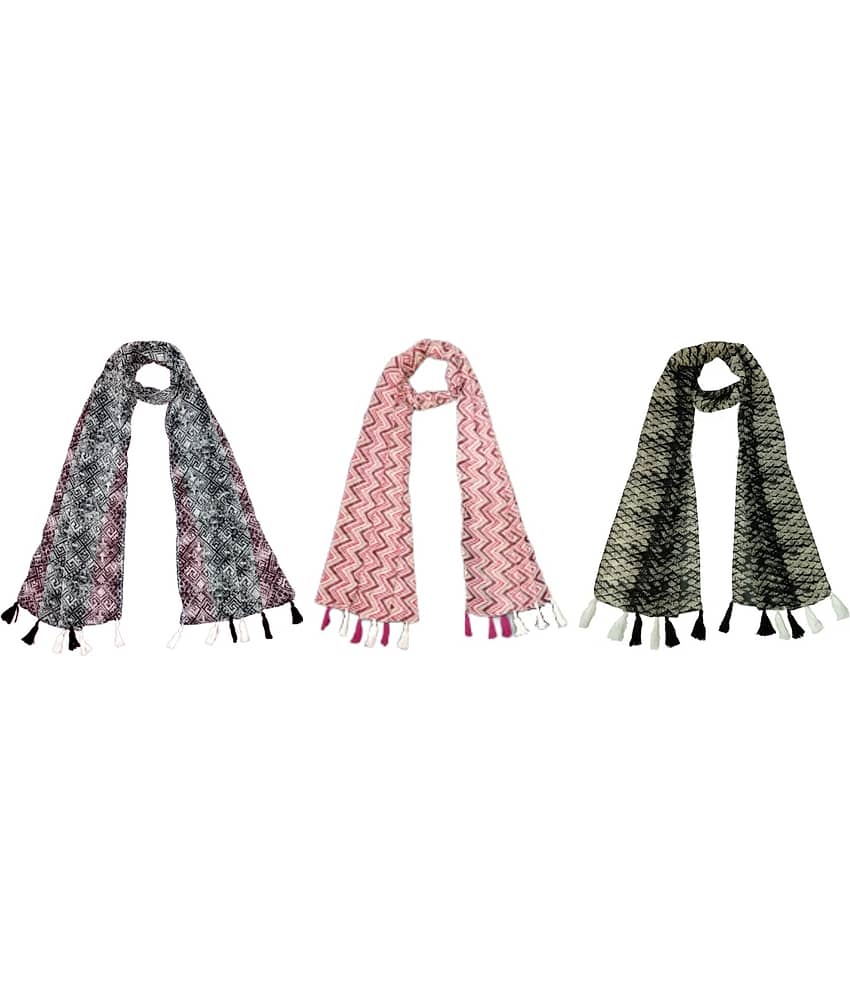 stolevilla Multi Poly Cotton Yarn Stoles ( Pack of 3 ) - Dupattas & Shawls | Buy online on ZillyBuy