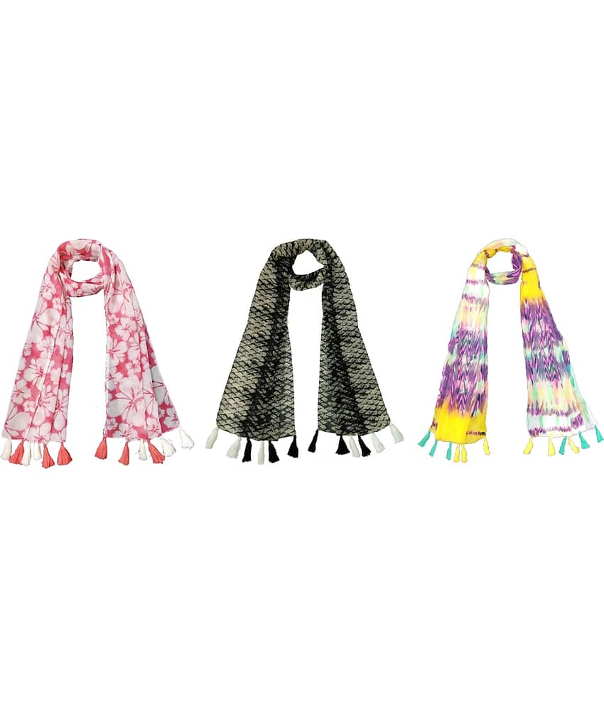 stolevilla Multi Poly Cotton Yarn Stoles ( Pack of 3 ) - Dupattas & Shawls | Buy online on ZillyBuy