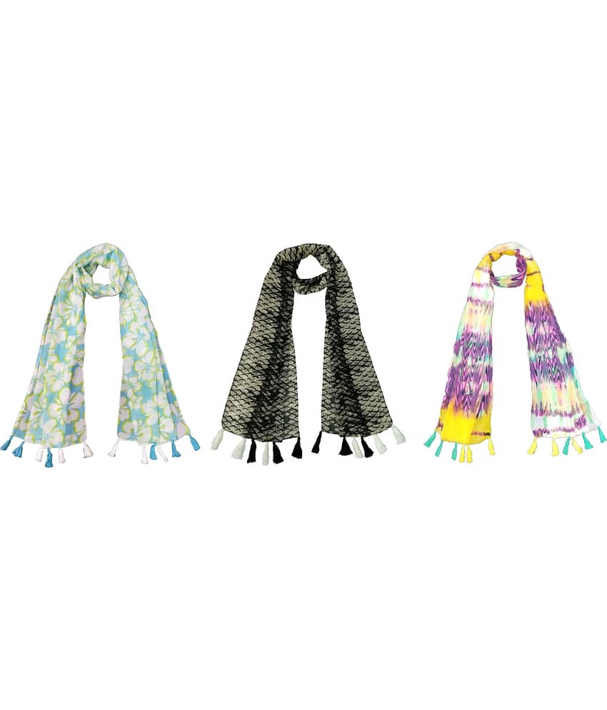 stolevilla Multi Poly Cotton Yarn Stoles ( Pack of 3 ) - Dupattas & Shawls | Buy online on ZillyBuy