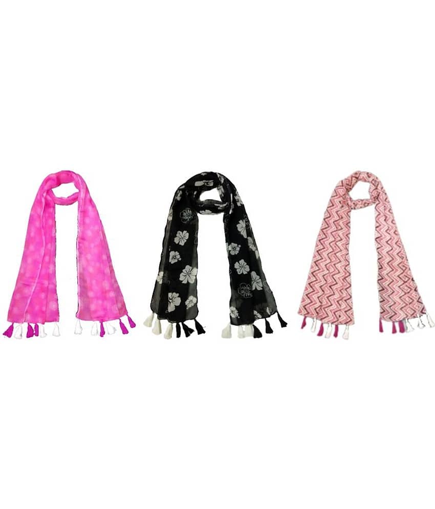 stolevilla Multi Poly Cotton Yarn Stoles ( Pack of 3 ) - Dupattas & Shawls | Buy online on ZillyBuy