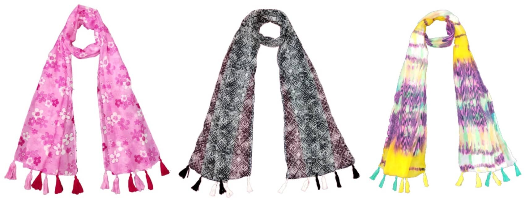 stolevilla Multi Poly Cotton Yarn Stoles ( Pack of 3 ) - Dupattas & Shawls | Buy online on ZillyBuy
