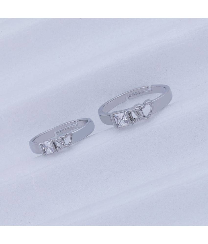 Adjustable Some One Speical Heart Designe Shape Couple Ring Set For Valentines Silver Plated Couple Ring For Women And Men Adjustable Some One Speical Heart Designe Shape Couple Ring Set For Valentines Silver Plated Couple Ring For Women And Men