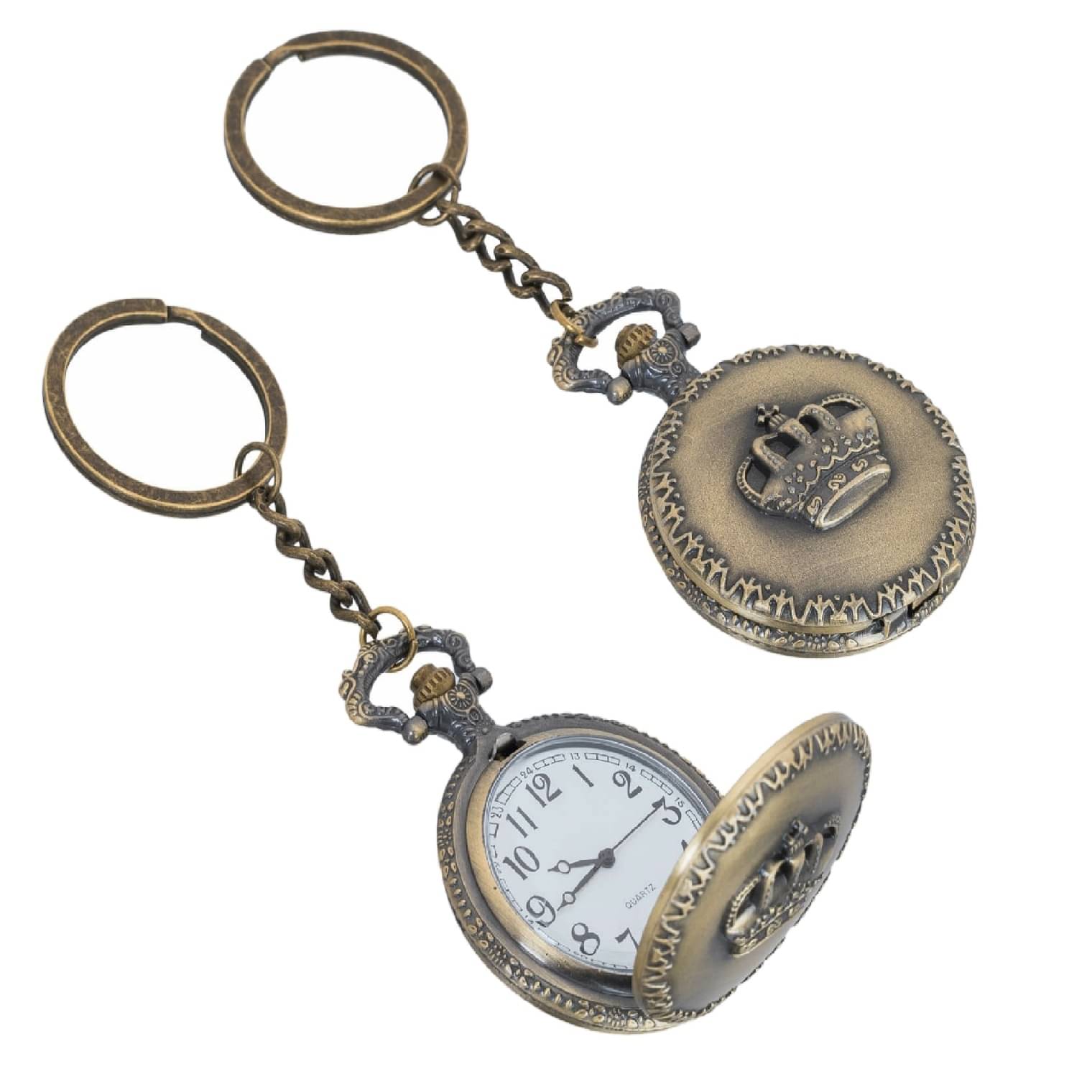     			Antique Crown Pocket Watch Car, Bike Keychain with Key Ring Men & Women Gift ( Pack of 1 )