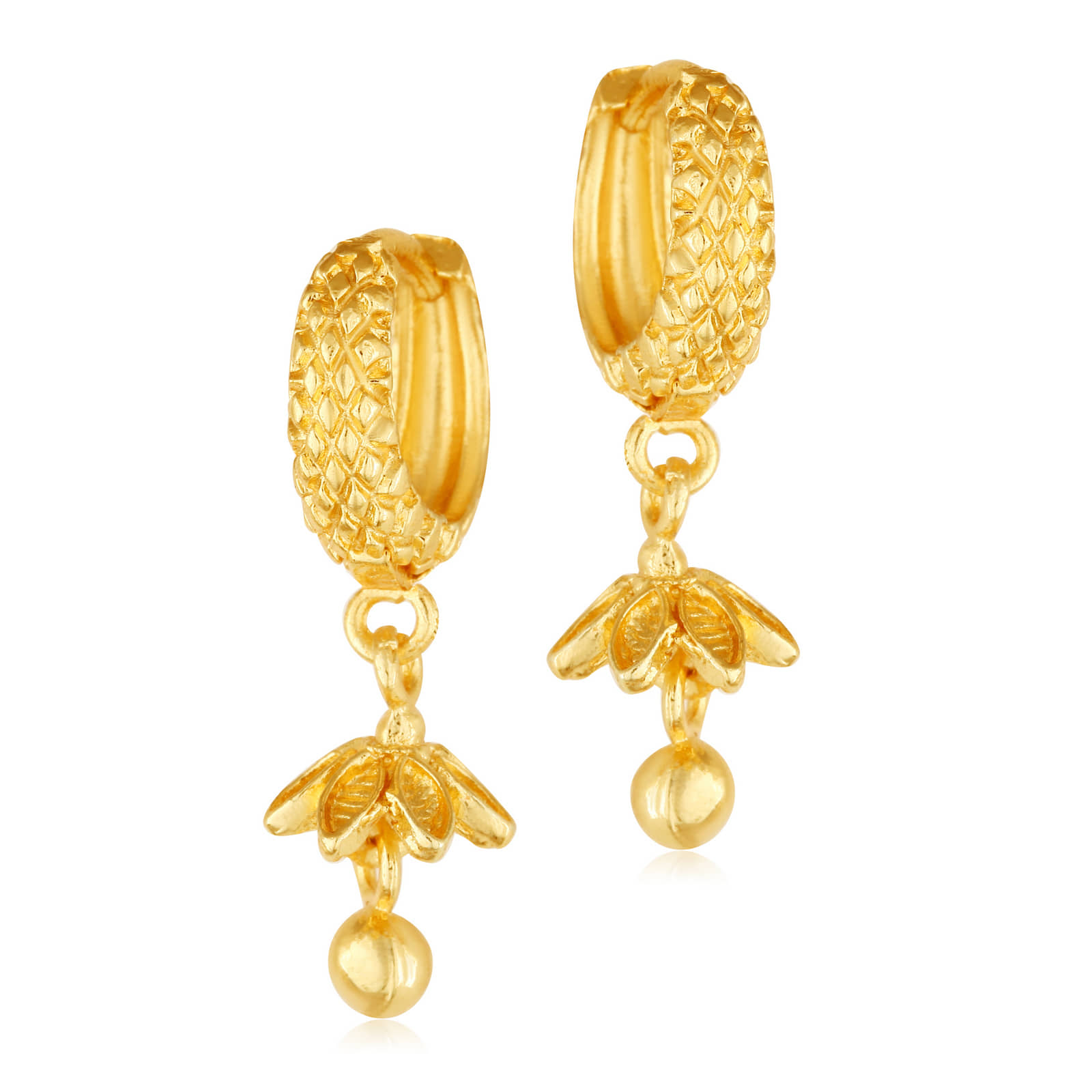 Vighnaharta - Golden Jhumki Earrings ( Pack of 1 ) - Earrings | Buy online on ZillyBuy
