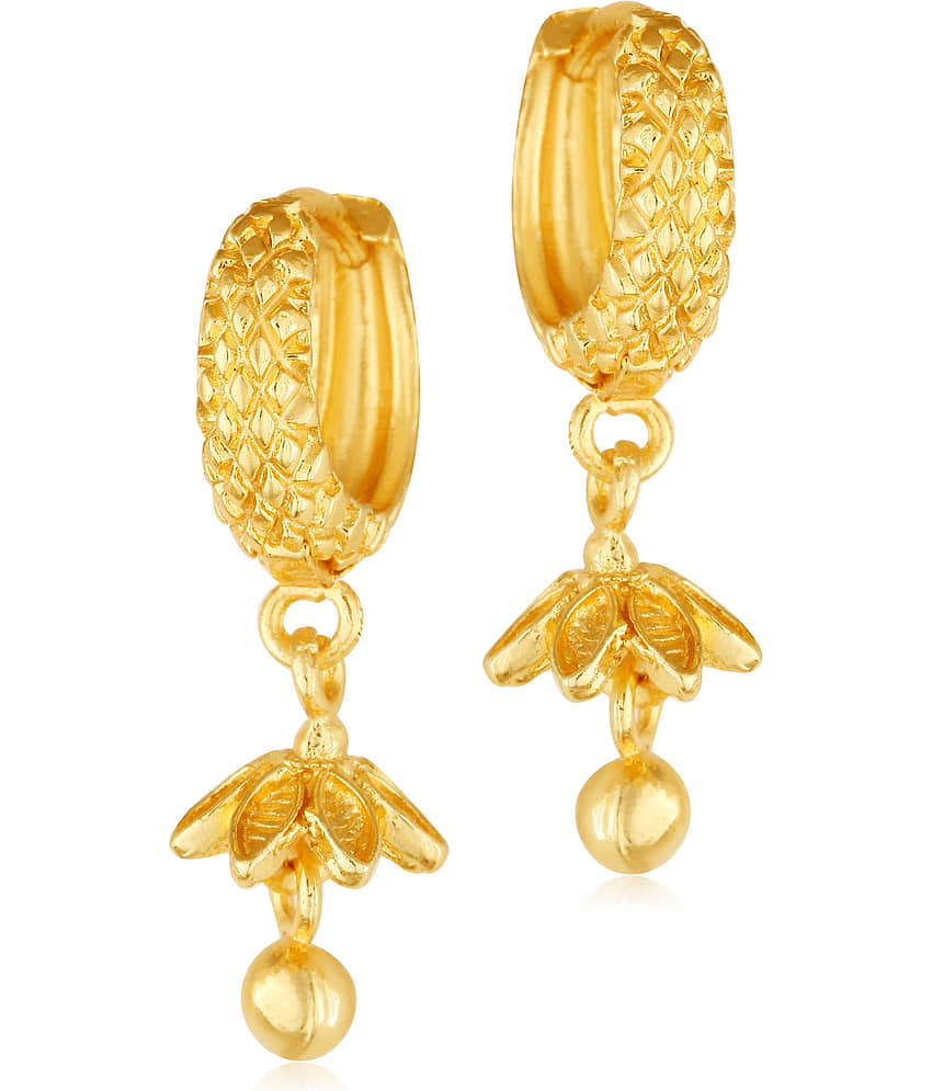 Vighnaharta - Golden Jhumki Earrings ( Pack of 1 ) - Earrings | Buy online on ZillyBuy