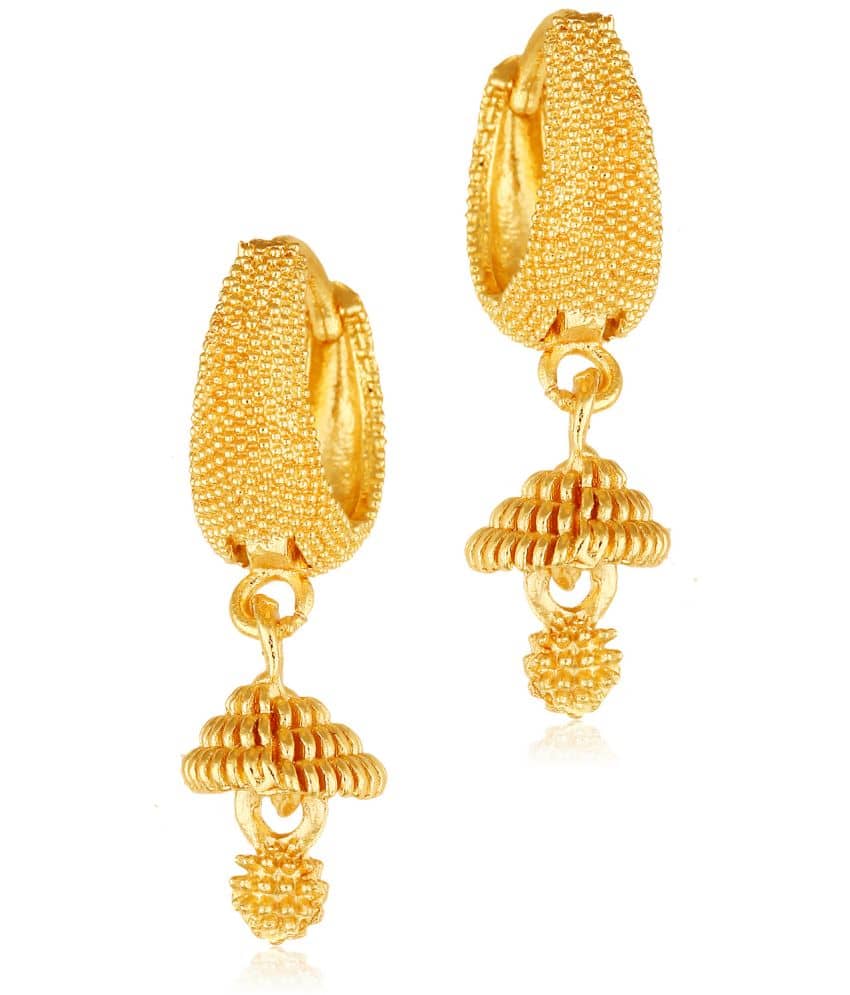 Vighnaharta Everyday wear alloy Gold Plated Bali, Bali jhumka, Hoop Earring, Dangle Earring, Earring for Women and Girls VFJ1504ERG - Earrings | Buy online on ZillyBuy