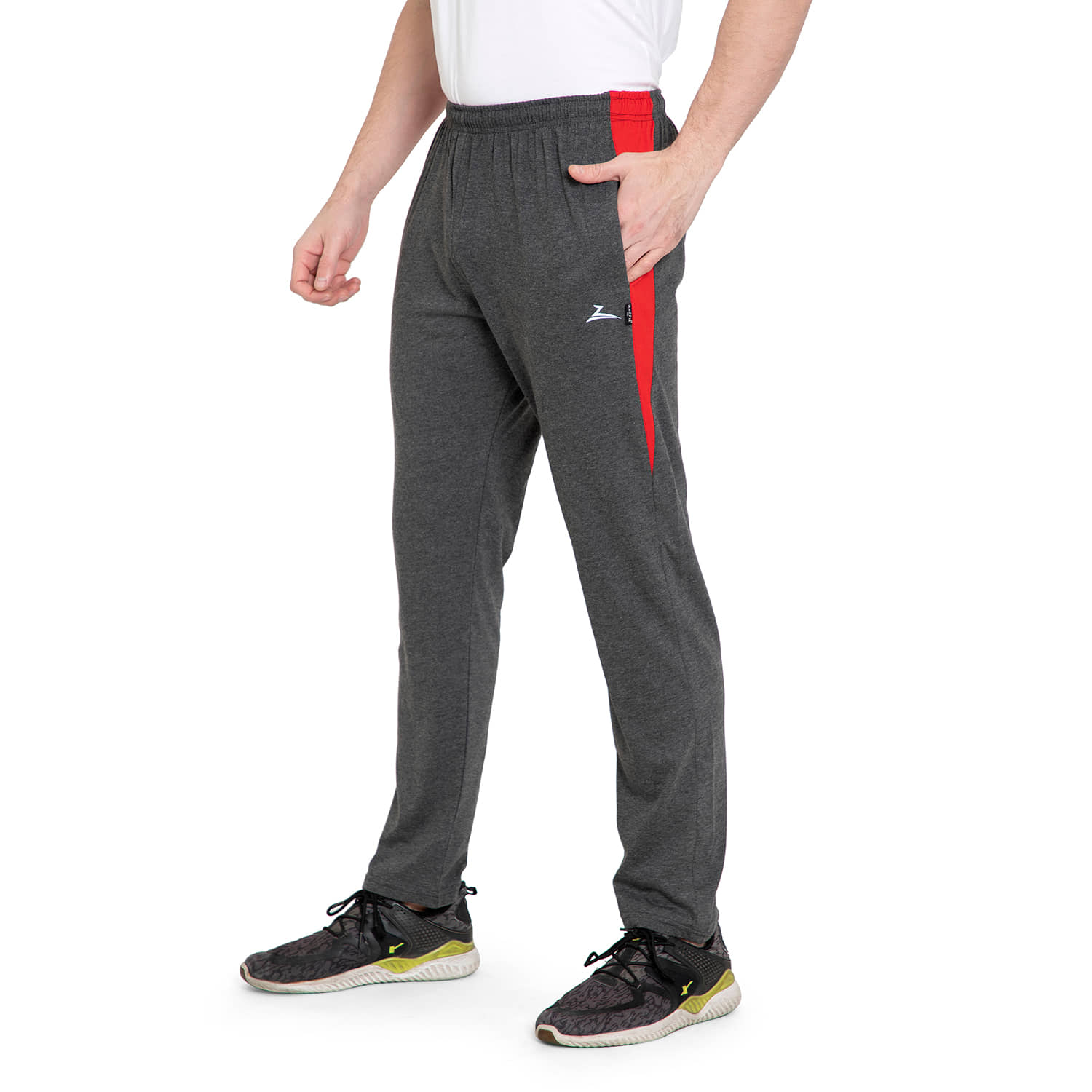 Zeffit - Grey Melange Cotton Blend Men's Sports Trackpants ( Pack of 1 ) - Track Pants | Buy online on ZillyBuy