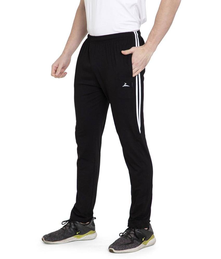 Zeffit - Black Cotton Blend Men's Sports Trackpants ( Pack of 1 ) Zeffit - Black Cotton Blend Men's Sports Trackpants ( Pack of 1 )