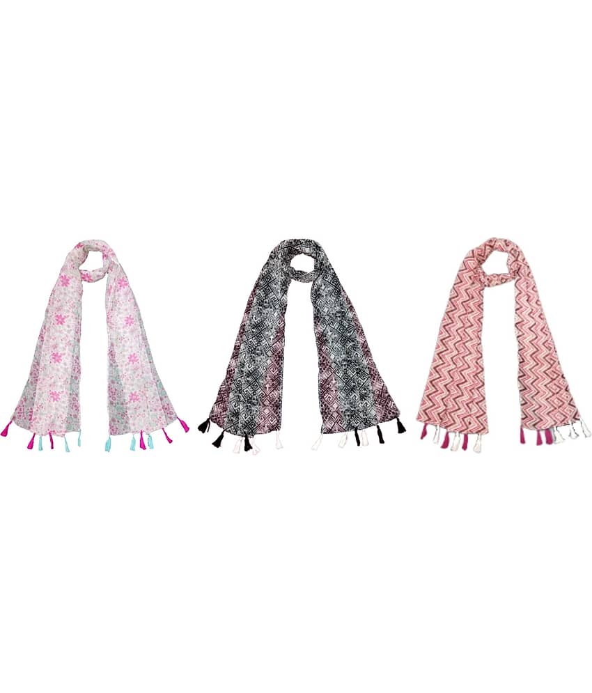 stolevilla Multi Poly Cotton Yarn Stoles ( Pack of 3 ) - Dupattas & Shawls | Buy online on ZillyBuy