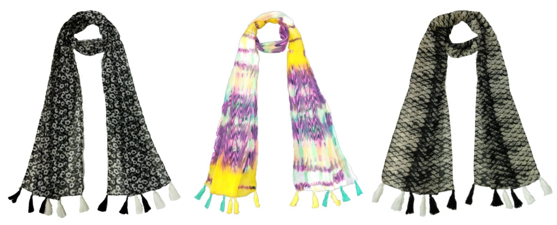 stolevilla Multi Poly Cotton Yarn Stoles ( Pack of 3 ) - Dupattas & Shawls | Buy online on ZillyBuy