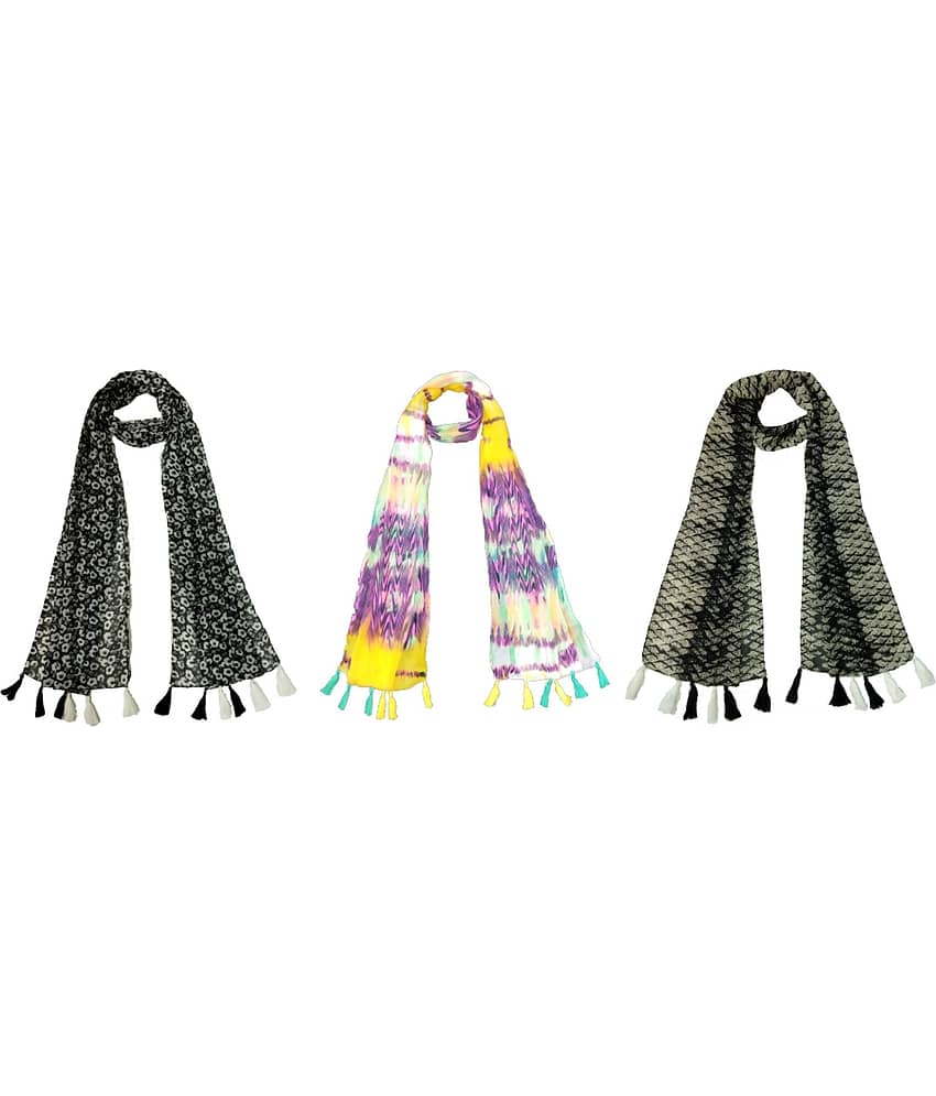 stolevilla Multi Poly Cotton Yarn Stoles ( Pack of 3 ) - Dupattas & Shawls | Buy online on ZillyBuy