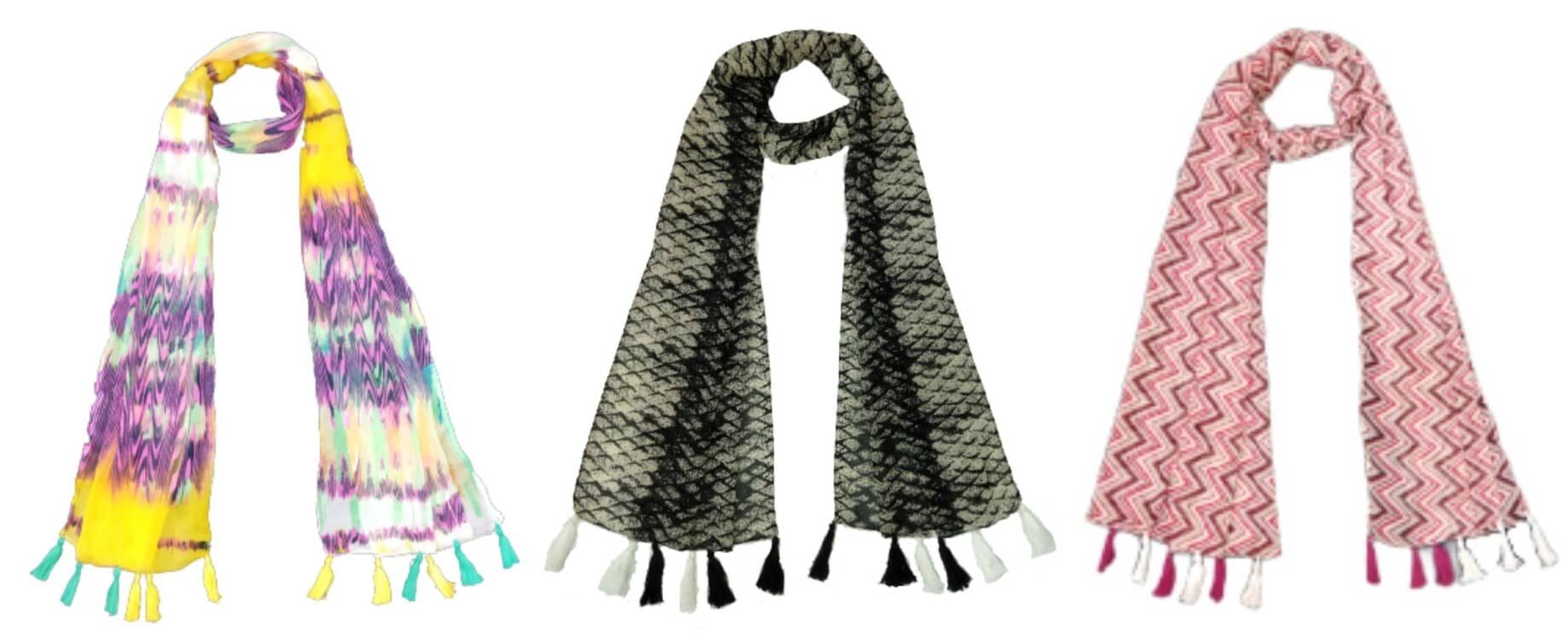 stolevilla Multi Poly Cotton Yarn Stoles ( Pack of 3 ) - Dupattas & Shawls | Buy online on ZillyBuy