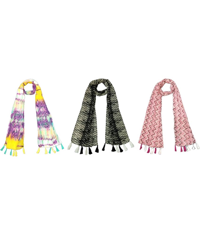 stolevilla Multi Poly Cotton Yarn Stoles ( Pack of 3 ) - Dupattas & Shawls | Buy online on ZillyBuy