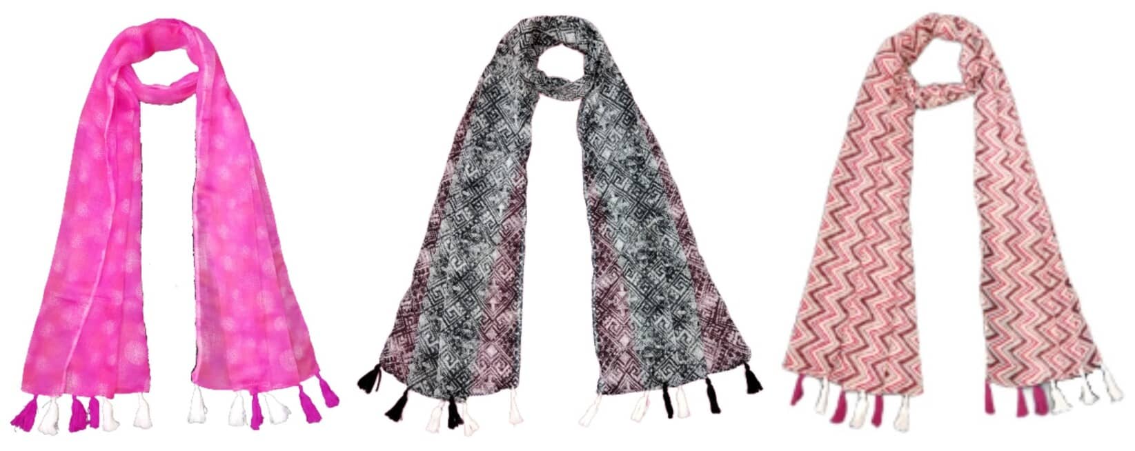 stolevilla Multi Poly Cotton Yarn Stoles ( Pack of 3 ) - Dupattas & Shawls | Buy online on ZillyBuy