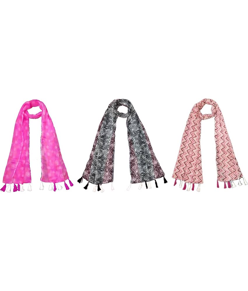 stolevilla Multi Poly Cotton Yarn Stoles ( Pack of 3 ) - Dupattas & Shawls | Buy online on ZillyBuy