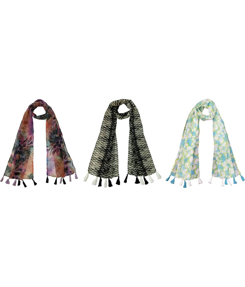 stolevilla Multi Poly Cotton Yarn Stoles ( Pack of 3 ) - Dupattas & Shawls | Buy online on ZillyBuy