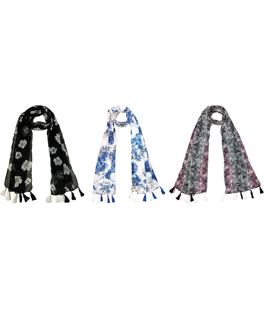 stolevilla Multi Poly Cotton Yarn Stoles ( Pack of 3 ) - Dupattas & Shawls | Buy online on ZillyBuy