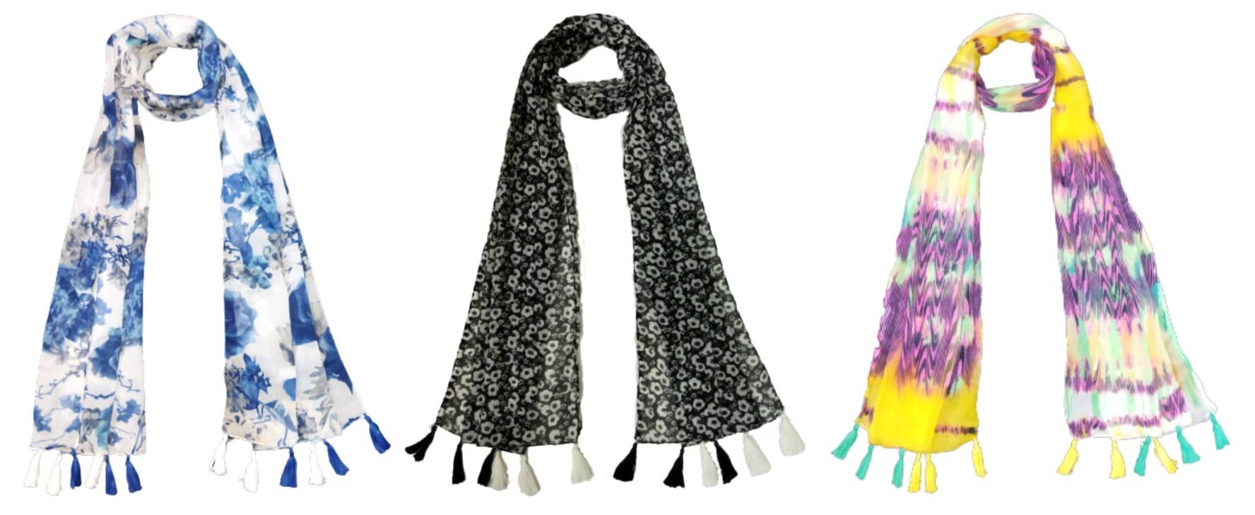 stolevilla Multi Poly Cotton Yarn Stoles ( Pack of 3 ) - Dupattas & Shawls | Buy online on ZillyBuy